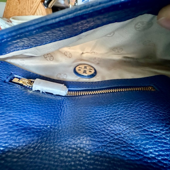 NWoT ROYAL BLUE TORY BURCH Crossbody Bag Purse, Pebbled Leather Gold Chain Strap - Picture 5 of 11